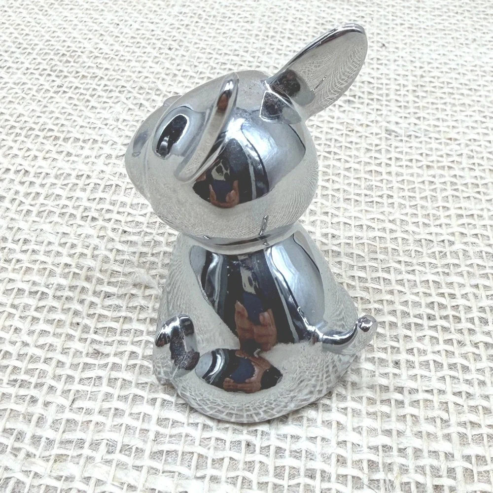 Umbra French Bulldog Ring Holder Chrome Silver Metal Dog Figurine Jewelry Stand